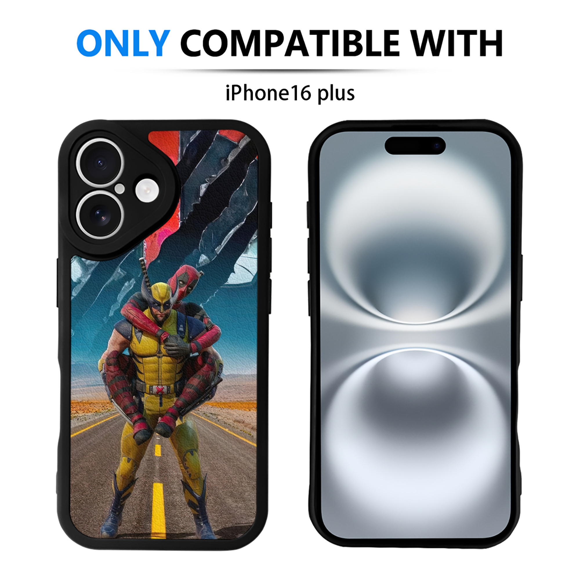 （画像用） Deadpool デッドプール 【iPhone 16シリーズ対応】シリコンスマホケース（レザー調） 材質：シリコン